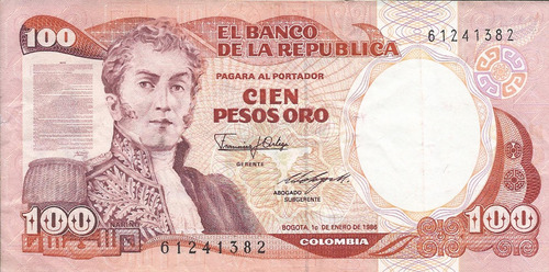 Colombia 100 Pesos, 1 De Enero 1986