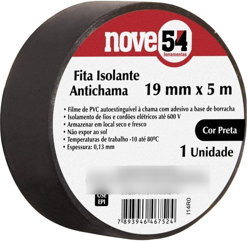Fita Isolante Amarela 19mm X 5 Metros Antichamas 10 Peças