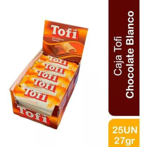 Tofi Chocolate Blanco X25 Unidades X27 Grms C/u