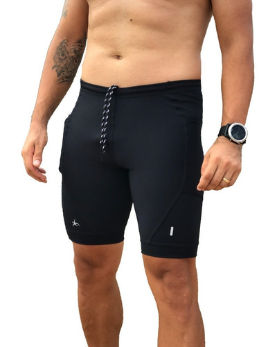 Imagem 1 de 7 de Bermuda De Compressão Masculina Com Bolso Corrida