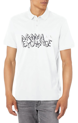 Playera Polo Armani Exchange Original Casual Ax Logo Blanco