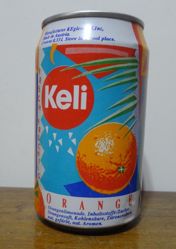 Lata Keli Naranja 330ml Austria, Vacía