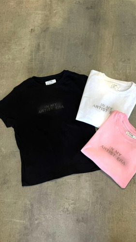 Remera Baby Tee In My Artist Era Difuminado Estampa