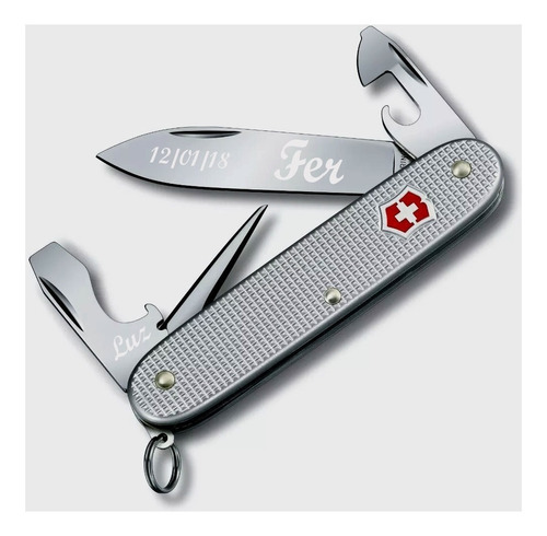 Cortaplumas Victorinox Pionner Plata 8 Usos Grabado Laser