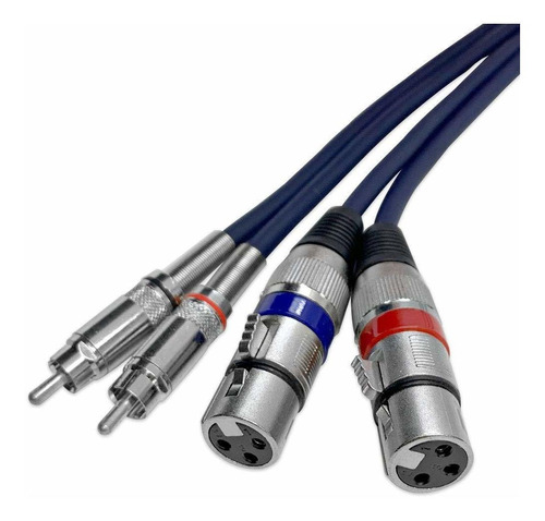 Cable 2 Xlr Hembra A 2 Rca, 5 Pies/alta Fidelidad