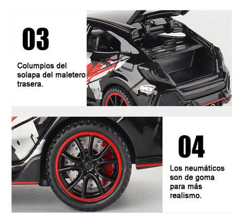 F Honda Civic Type-r Miniatura Metal Autos Adornos Coleccion