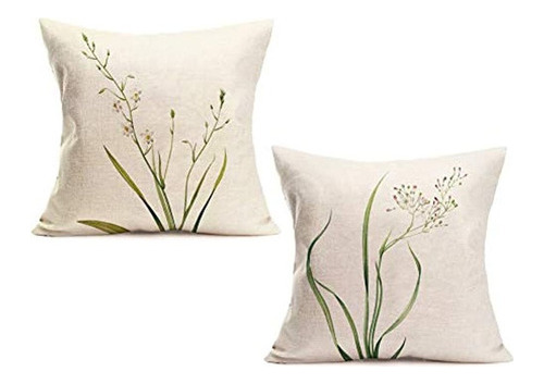 Smilyard Spring Flower Throw Pillow Cubre La Hoja Verde Con