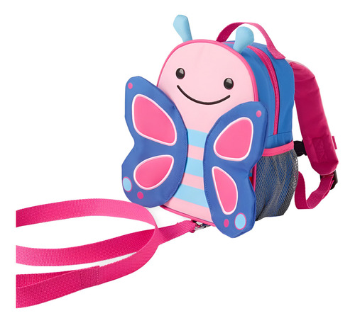 Mochila Mini Infantil Skip Hop C/ Alça Zoo Cor Rosa-chiclete Desenho Do Tecido Borboleta