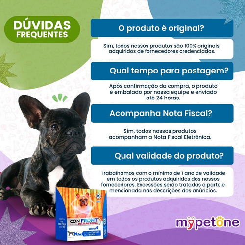 6 Coleiras Antipulgas Confront 19g Cães Pequenos E Médios