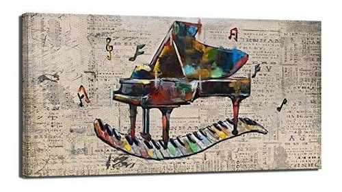 Sechars Vintage Music Wall Art Retro Piano Pintura Flltg