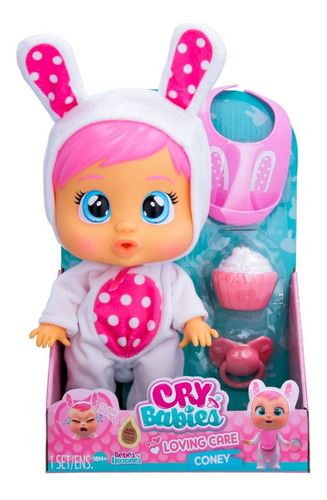 Cry Babies Cuidado Amoroso Muñeca Coney Llora Lagrimas E