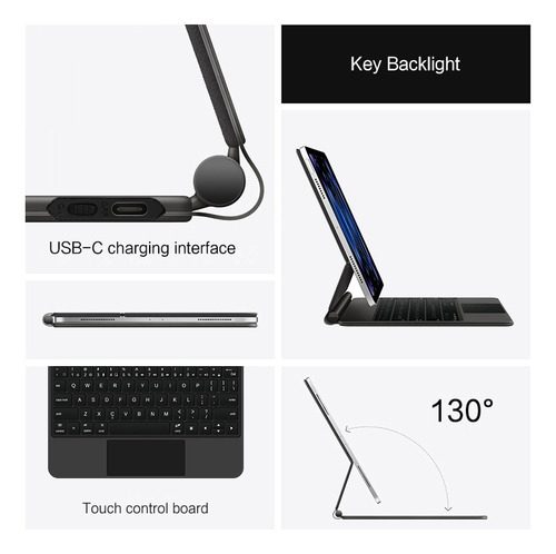 Funda Teclado Magic Keyboard Ñ Para iPad Air/pro11 2024morad