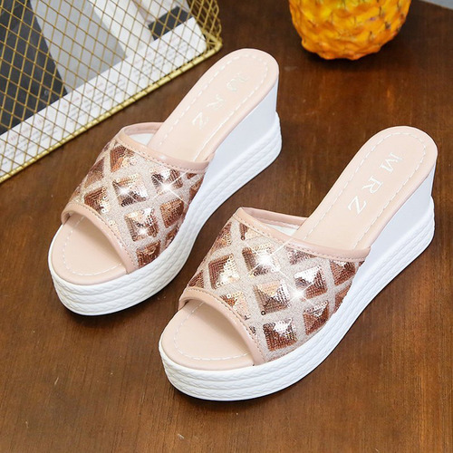 Sandalias De Tacón De Cuña Y Plataforma Para Mujer, Zapatos