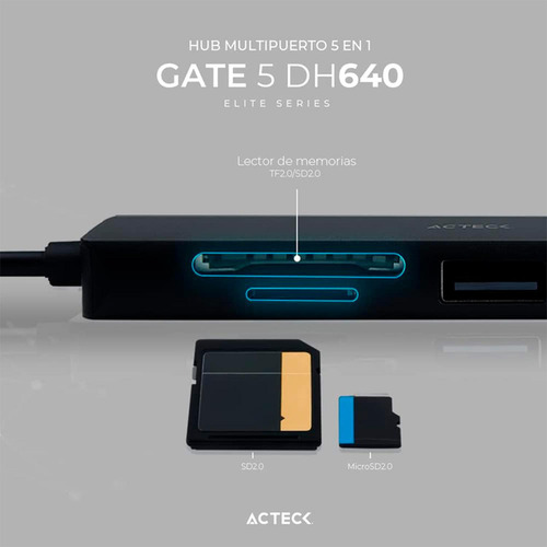 Acteck Hub Usb C 3.2 Macho - 1x Hdmi, 1x Usb 2.0, 1x Usb 3.0