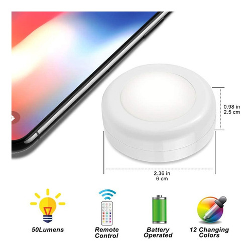 De 6 Piezas De Luz Nocturna Led Con Control Remoto