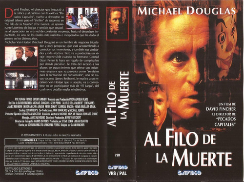 Al Filo De La Muerte Vhs Michael Douglas Sean Penn