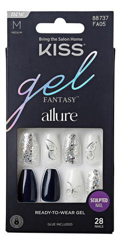 Uñas Glue-on Kiss Gel Fantasy Allure - Stunned By You