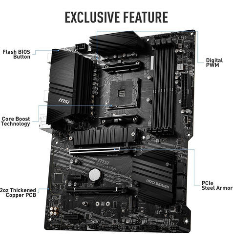 Placa Madre Msi B550-a Pro Proseries, Am4, Ddr4, Pcie 4.0