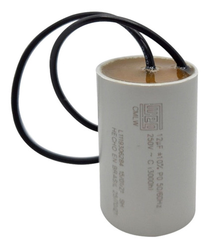 Imagem 1 de 6 de Capacitor 12uf 250vac Para Portão Eletrônico Weg