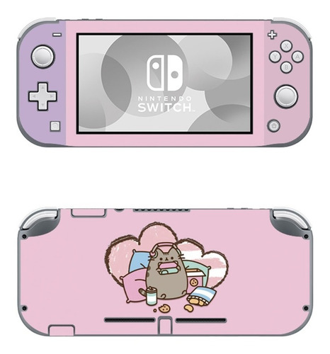 Skin Personalizado Para Switch Lite Rosa Con Gato (0052)