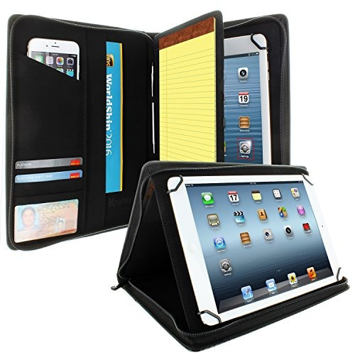 Khomo Universal Tablet Padfolio Zippered Case For
