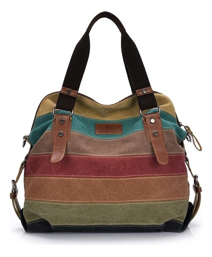 Bolso Grande De Lona Transversal Para Mujeres