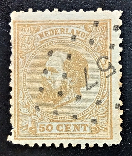 Países Bajos, Sello Yv 27 Guillermo Iii 50c 1872 Usad L18213