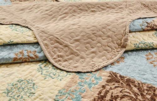 Juego De Colcha De 3 Piezas De Lujo Con Estampado Fino Y