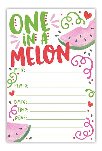 ¿una En Una Invitación De Fiesta De Cumpleaños De Melón (20 