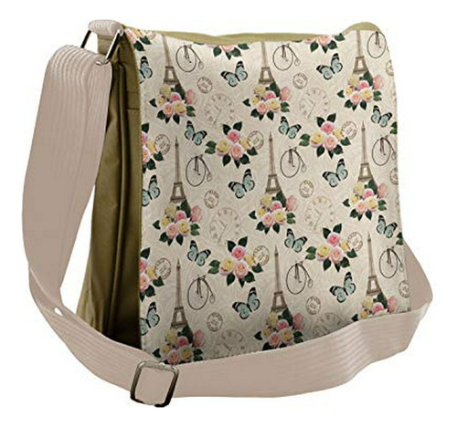 Bolso De Mensajero - Ambesonne Colorful Bag, French Eiffel T