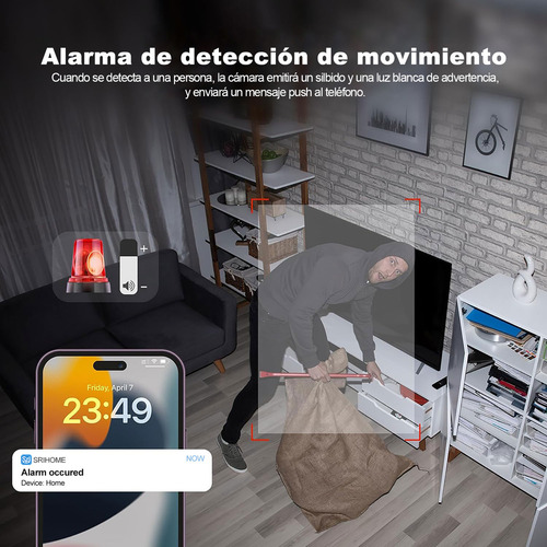 Cámara Vigilancia 360° 8MP | Detección de Llanto y Personas | Luz Nocturna Dual | WiFi 5G | 256GB | COZYCAST SH064 | Envío Gratis
