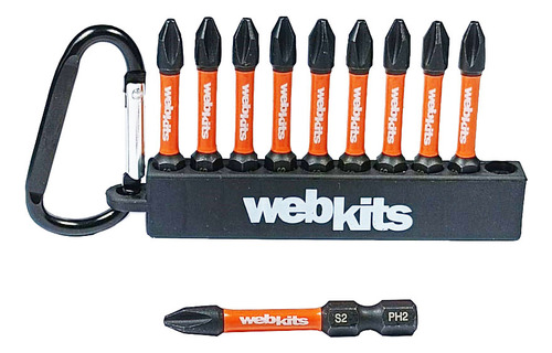 Bits Phillips 50mm Ph2 De Impacto Imantado 10 Pcs Chaveiro