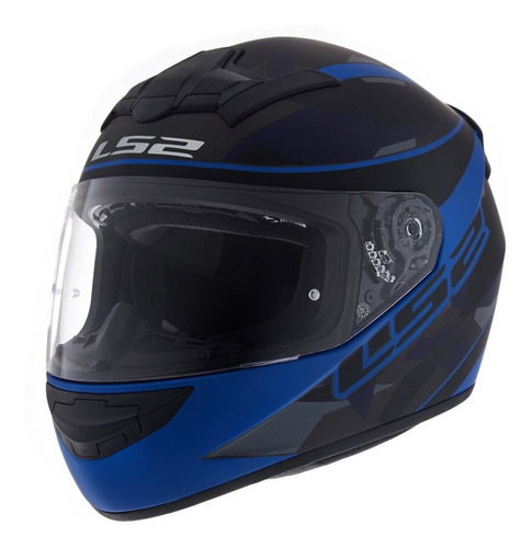 Casco Integral Moto Ls2 352 Recruit Color Negro/Azul Tamaño del casco M