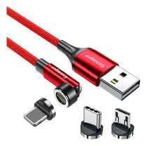 Comprar Essager Cable Cargador USB Magnético 3 en 1, Cable de Datos Carga Rapida para iOS y Android, 2 Metros Color Rojo