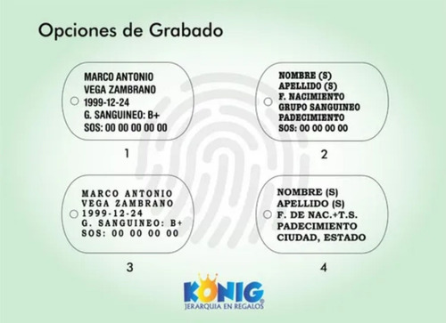 Placa Militar Niño Identificacion Grabado Y Cadena Gratis
