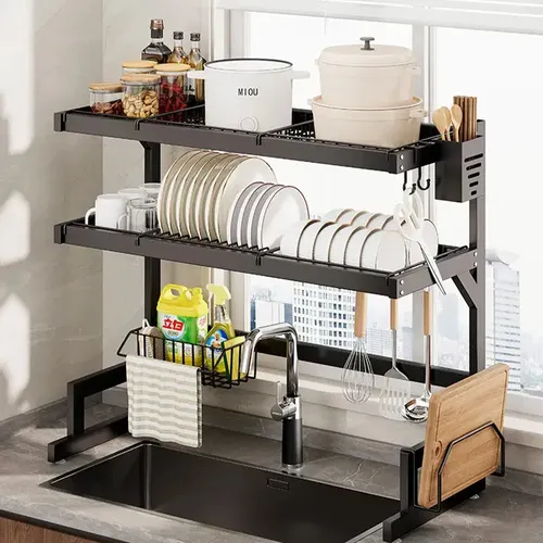 Escorredor de Louça Suspenso 85cm Aço Carbono Preto Cozinha 2 Camadas 2 Camadas 85cm — R$ 168,35 em Mercado Livre, 43% OFF