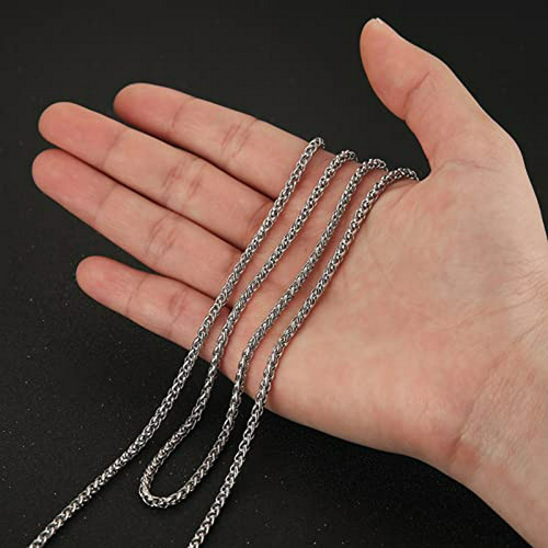 Cadena De Trigo De Acero Inoxidable Hzman 3.0 Mm Para Hombre