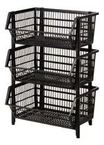 Comprar Kit 04 Cesto Médio + 01 Cesto Grande Cesto Organizador Preto