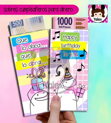 10 Sobres Dinero Cumpleaños Flork Editable Kitimprimible