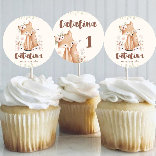 Kit Imprimible Bosque Encantado Zorro Floral Editables