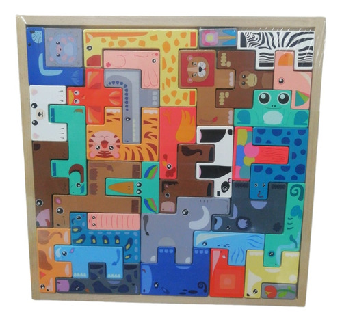 Rompecabezas Didáctico Madera Tetris Animales