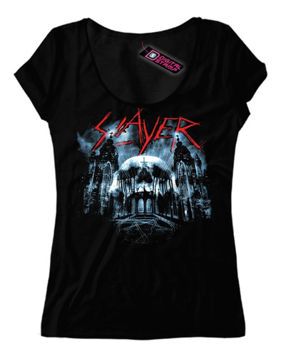 Remera Slayer Heavy Metal 10 Mujer Digital Stamp Dtg Premium