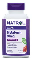 Comprar Natrol Melatonina 100 Tabletas 10Mg de Rápida absorción y disolución Tamaño Grande Sabor Fresa en Frasco