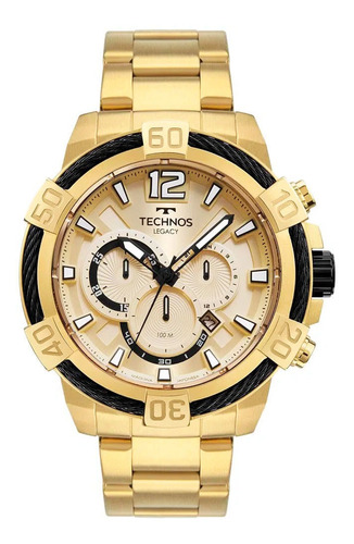 Relógio Technos Dourado Masculino Legacy Js26aw/1d