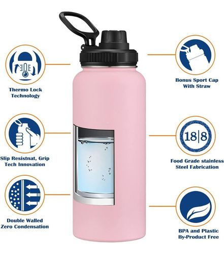 Bote De Viaje Para Botellas De Agua Fría Y Caliente De Acero