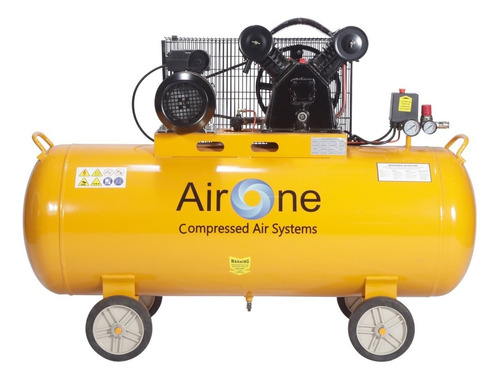 Compresor Aire Eléctrico Airone 3hp 200litros 10bar Ruedas