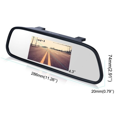 Imagen 3 de 3 de Camara De Reversa Con Led + Retrovisor Con Pantalla 4.3 PuLG