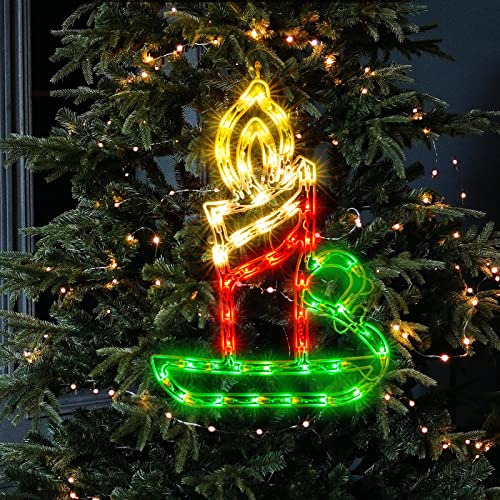 Luces De Silueta De Ventana De Navidad - Decoraciones D...