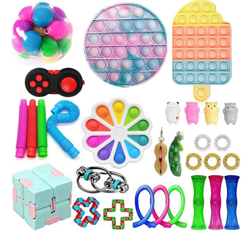 Kit De Juguetes Simples Con Hoyuelos Fidget 30 Piezas