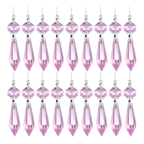 20 Piezas Candelabro Icicle Crystal U-drop Prismas Piezas